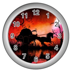 Drive In The Night By Carriage Wall Clock (silver) by FantasyWorld7