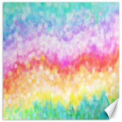 Rainbow Pontilism Background Canvas 12  X 12  by Sapixe