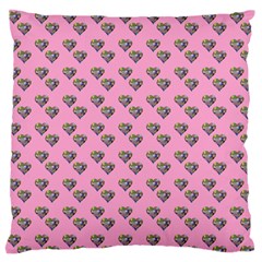 Patchwork Heart Pink Large Flano Cushion Case (one Side) by snowwhitegirl