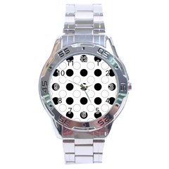 Background Dot Pattern Stainless Steel Analogue Watch by HermanTelo