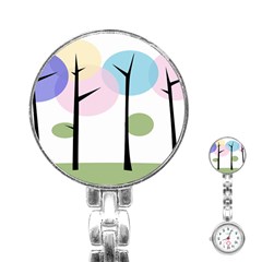 Forest Trees Nature Plants Stainless Steel Nurses Watch by HermanTelo