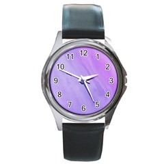 Purple Shade Round Metal Watch by designsbymallika