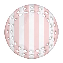 Pastel Pink Stripes Ornament (round Filigree) by mccallacoulture
