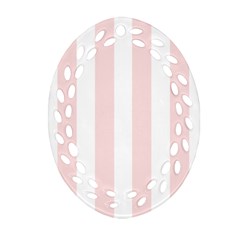 Pastel Pink Stripes Ornament (oval Filigree) by mccallacoulture