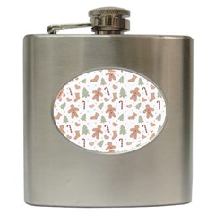 Ginger Christmas Pattern Hip Flask (6 Oz) by designsbymallika