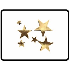 Stars Faux Gold Elegant Starry Festive Christmas Pattern Double Sided Fleece Blanket (large)  by yoursparklingshop
