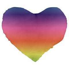 Rainbow Shades Large 19  Premium Flano Heart Shape Cushions by designsbymallika