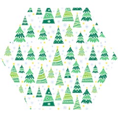 Christmas Tree Pattern Wooden Puzzle Hexagon by designsbymallika