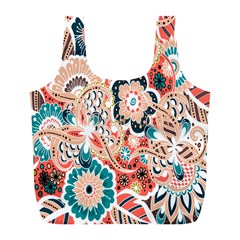 Baatik Floral Print Full Print Recycle Bag (l) by designsbymallika