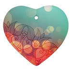 mandala pattern Heart Ornament (Two Sides) Back