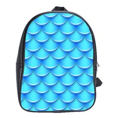 Blue Scale Pattern School Bag (xl) by designsbymallika