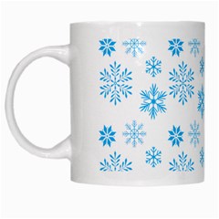 Snowflakes Pattern White Mugs by designsbymallika