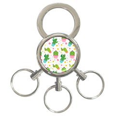 Cactus Pattern 3-ring Key Chain by designsbymallika