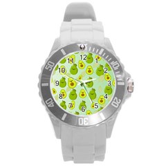 Avocado Love Round Plastic Sport Watch (l) by designsbymallika