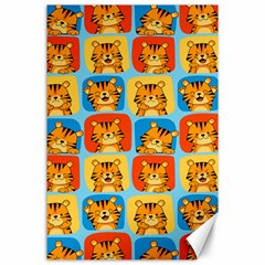 Cute Tiger Pattern Canvas 24  X 36  by designsbymallika