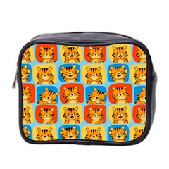 Cute Tiger Pattern Mini Toiletries Bag (two Sides) by designsbymallika
