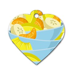 Salad Fruit Mixed Bowl Stacked Dog Tag Heart (two Sides) by HermanTelo