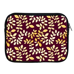 Golden Leaf Pattern Apple Ipad 2/3/4 Zipper Cases by designsbymallika