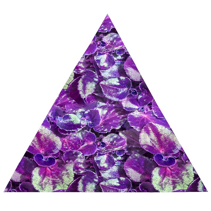 Botanical Violet Print Pattern 2 Wooden Puzzle Triangle