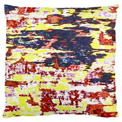 Multicolored Abstract Grunge Texture Print Large Flano Cushion Case (two Sides) by dflcprintsclothing