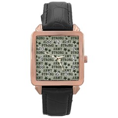 Army Stong Military Rose Gold Leather Watch  by McCallaCoultureArmyShop