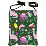 Colorful Funny Christmas Pattern Shoulder Sling Bag Front