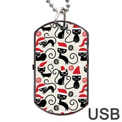 Cute Christmas Seamless Pattern Vector Dog Tag Usb Flash (two Sides)