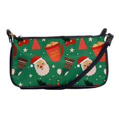 Colorful Funny Christmas Pattern Shoulder Clutch Bag by Vaneshart