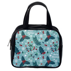 Seamless Pattern With Berries Leaves Classic Handbag (one Side) by Vaneshart