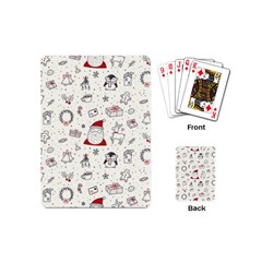 Cute Christmas Doodles Seamless Pattern Playing Cards Single Design (mini) by Vaneshart