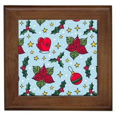 Colorful Funny Christmas Pattern Framed Tile by Vaneshart