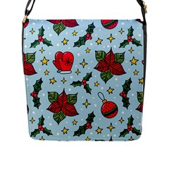 Colorful Funny Christmas Pattern Flap Closure Messenger Bag (l) by Vaneshart