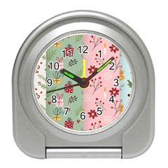 Flat Christmas Pattern Collection Travel Alarm Clock by Vaneshart