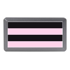 Black And Light Pastel Pink Large Stripes Goth Mime French Style Memory Card Reader (mini) by genx