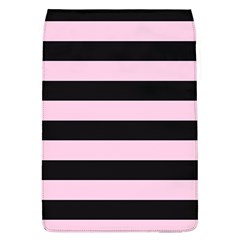 Black And Light Pastel Pink Large Stripes Goth Mime French Style Removable Flap Cover (l) by genx