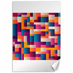 Abstract Geometry Blocks Canvas 12  X 18  by Bajindul