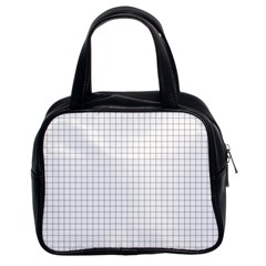 Aesthetic Black And White Grid Paper Imitation Classic Handbag (two Sides) by genx