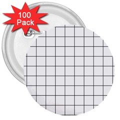 Aesthetic Black And White Grid Paper Imitation 3  Buttons (100 Pack)  by genx