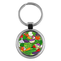 Vegetables Bell Pepper Broccoli Key Chain (round) by HermanTelo