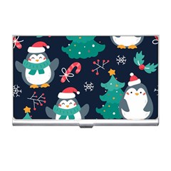 Colorful Funny Christmas Pattern Business Card Holder by Vaneshart