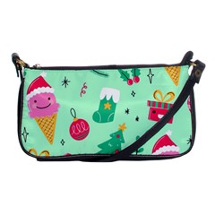 Funny Christmas Pattern Background Shoulder Clutch Bag by Vaneshart