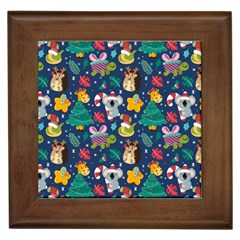 Colorful Funny Christmas Pattern Framed Tile by Vaneshart