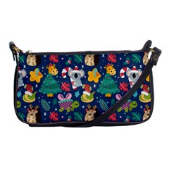 Colorful Funny Christmas Pattern Shoulder Clutch Bag by Vaneshart