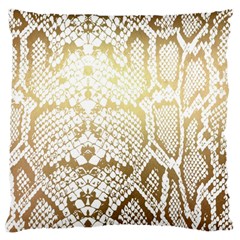 White And Gold Snakeskin Large Cushion Case (two Sides) by mccallacoulture