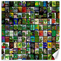 Pepe The Frog Memes Of 2019 Picture Patchwork Pattern Canvas 12  X 12  by snek