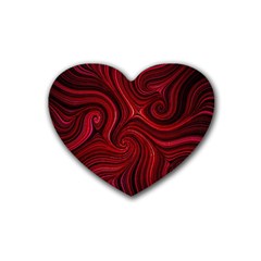 Electric Field Art Lviii Rubber Coaster (heart)  by okhismakingart