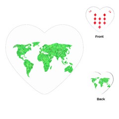 Environment Concept World Map Illustration Playing Cards Single Design (heart) by dflcprintsclothing