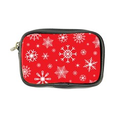 Christmas Seamless With Snowflakes Snowflake Pattern Red Background Winter Coin Purse by Vaneshart