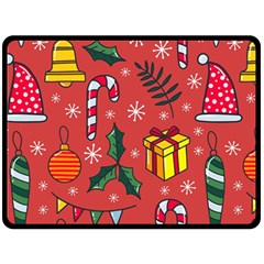 Colorful Funny Christmas Pattern Double Sided Fleece Blanket (large)  by Vaneshart