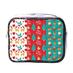 Funny Christmas Pattern Hohoho Mini Toiletries Bag (one Side) by Vaneshart